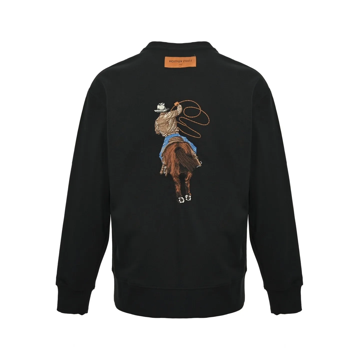 Louis Vuitton/Louis Vuitton 24Fw Western denim embroidered crew neck sweatshirt